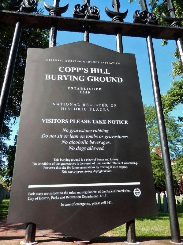 Copp’s Hill Burying Ground, National Register of Historic Places image. Click for full size.