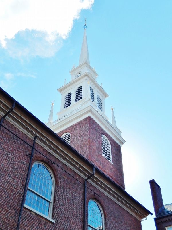 North Church Steeple & Belfry (<i>view from marker</i>) image. Click for full size.