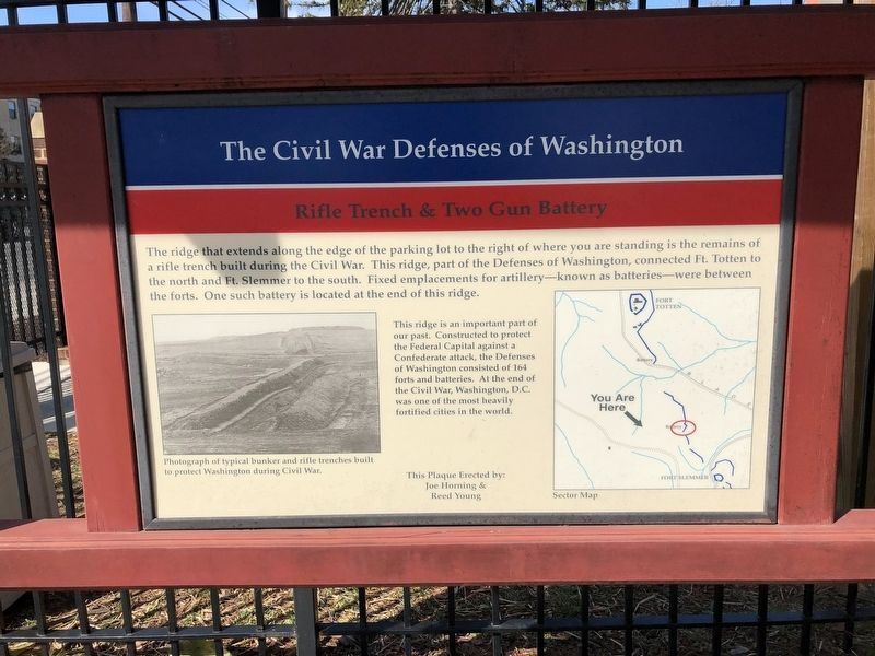 The Civil War Defenses of Washington Marker image. Click for full size.