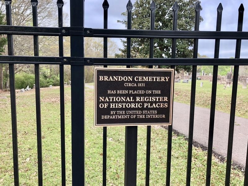 Plaque noting cemetery has been placed on the National Register of Historic Places. image. Click for full size.