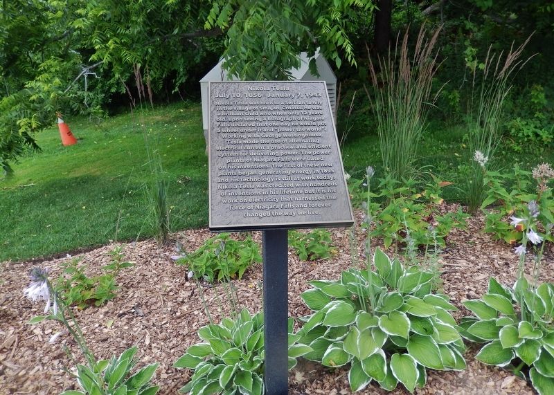Nikola Tesla Marker (<i>wide view</i>). Click for full size. Nikola Tesla Marker (<i>wide view</i>) image. Click for full size.