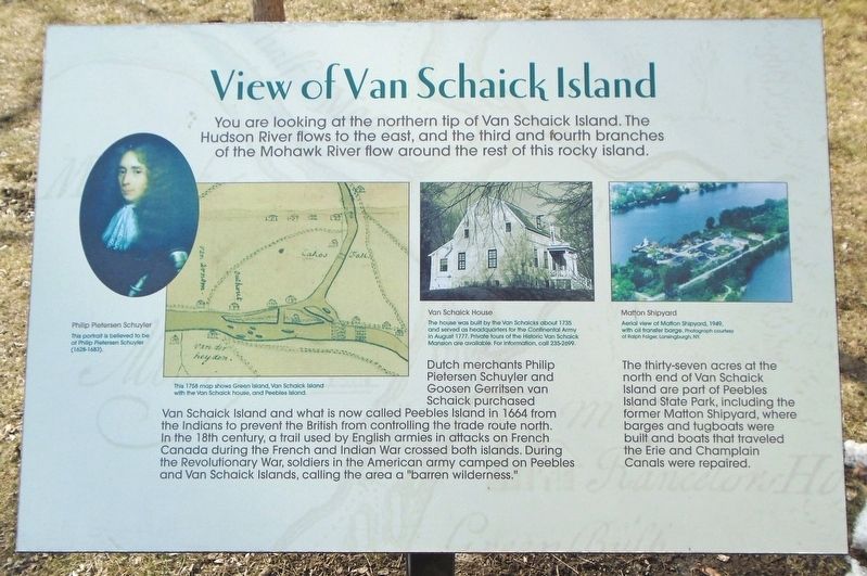 View of Van Schaick Island Marker image. Click for full size.