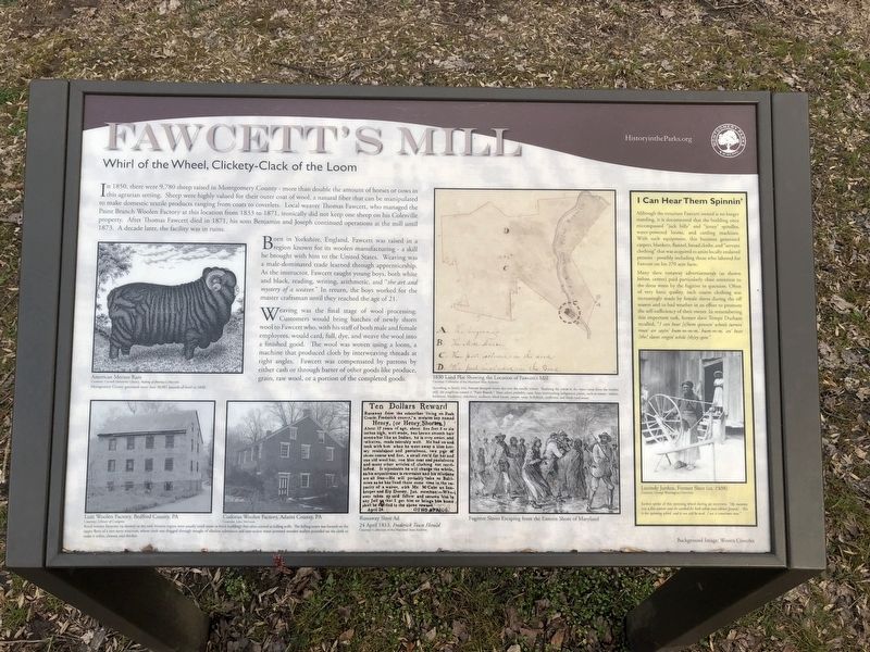 Fawcett's Mill Marker. Click for full size. Fawcett's Mill Marker image. Click for full size.