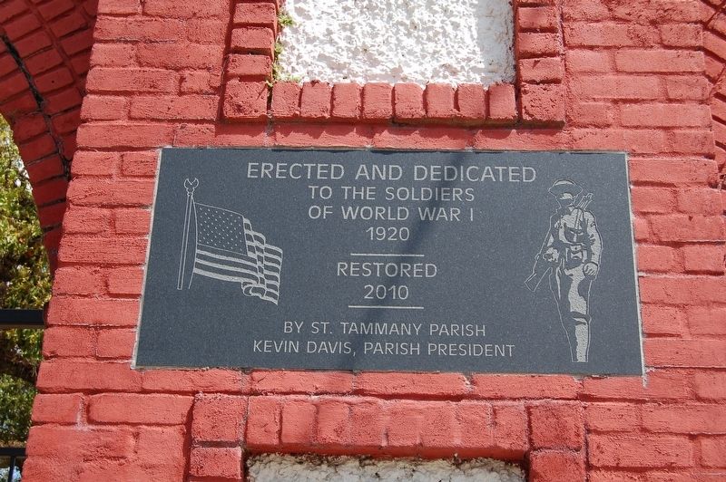 St. Tammany Parish World War I Memorial Marker image. Click for full size.