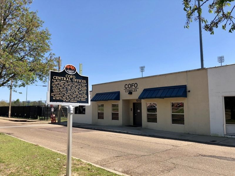 COFO Central Offices and the marker. image. Click for full size.