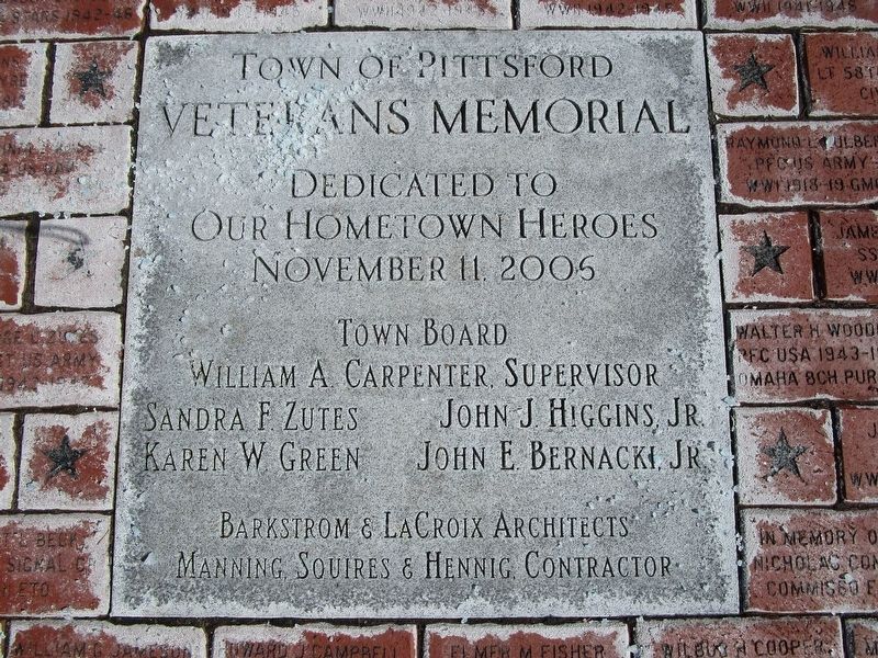 Town of Pittsford Veterans Memorial. Click for full size. Town of Pittsford Veterans Memorial image. Click for full size.