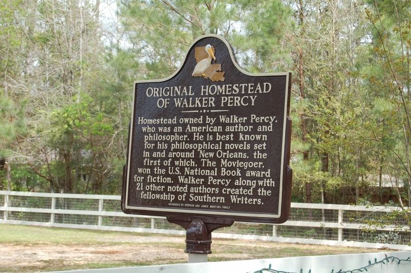 Original Homestead of Walker Percy Marker image. Click for full size.