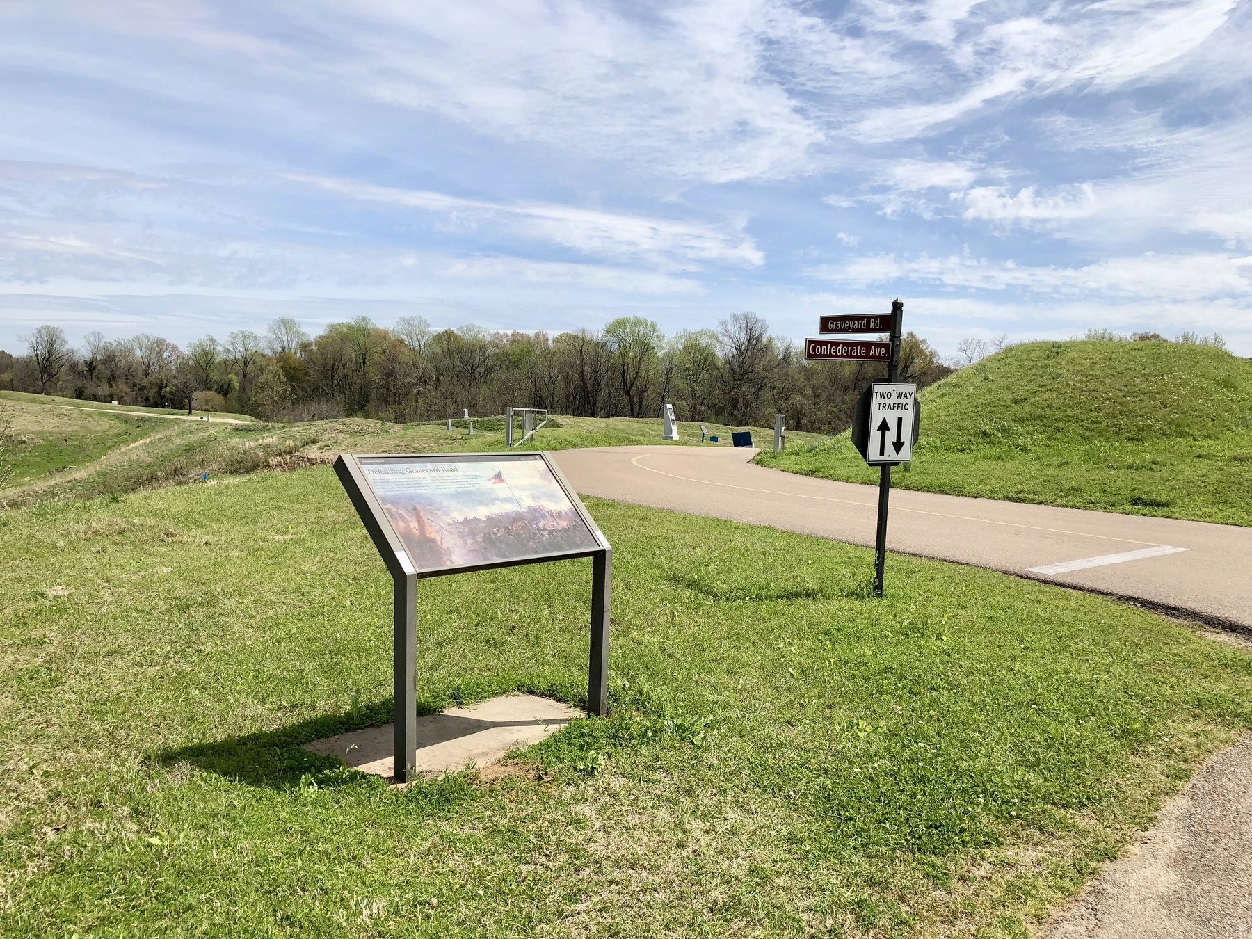 Marker at intersection of Confederate Avenue & Graveyard Road.. Click for full size. Marker at intersection of Confederate Avenue & Graveyard Road. image. Click for full size.