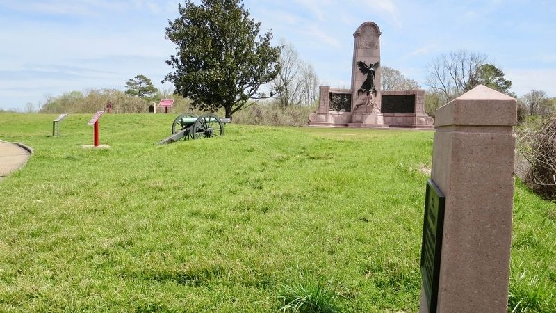 Marker is on far left looking back north towards Stockade Redan.. Click for full size. Marker is on far left looking back north towards Stockade Redan. image. Click for full size.