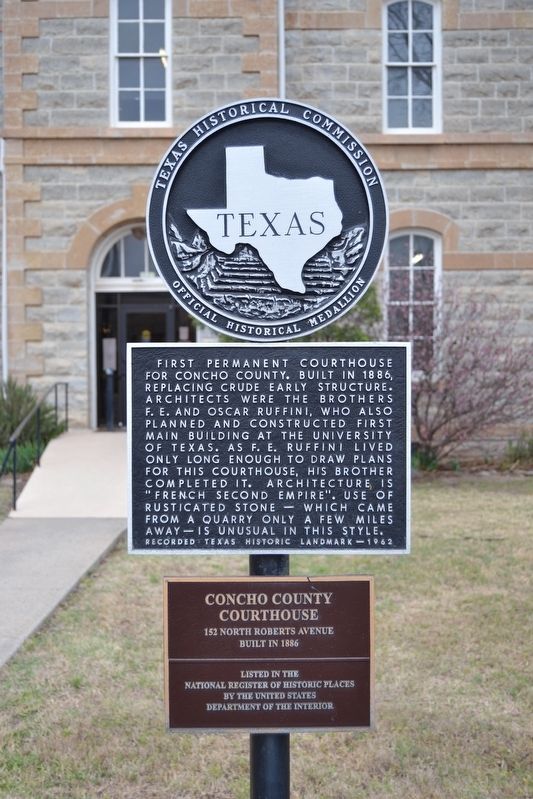 Concho County Courthouse Marker. Click for full size. Concho County Courthouse Marker image. Click for full size.