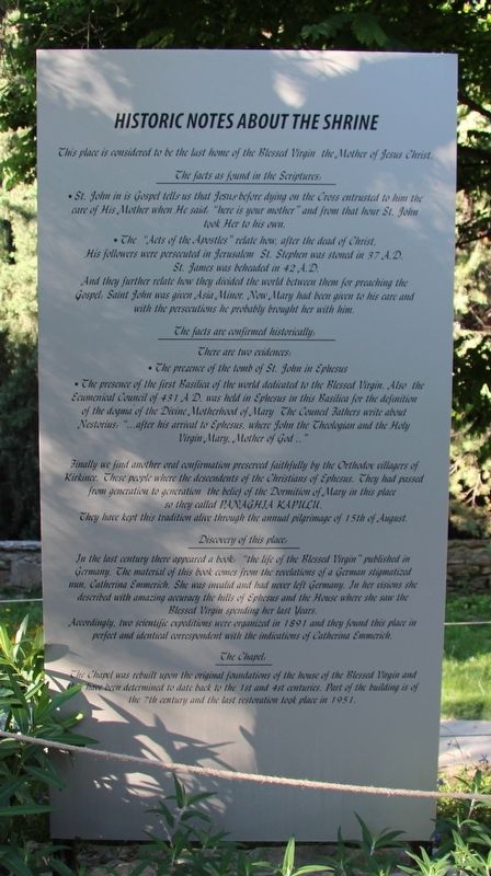 Historic Notes About the Shrine Marker image. Click for full size.