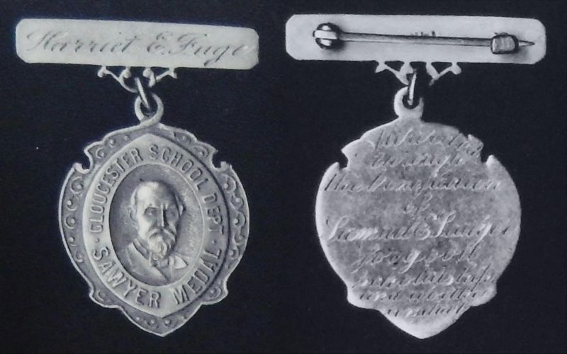 Marker detail: Samuel Sawyer Medal image. Click for full size.