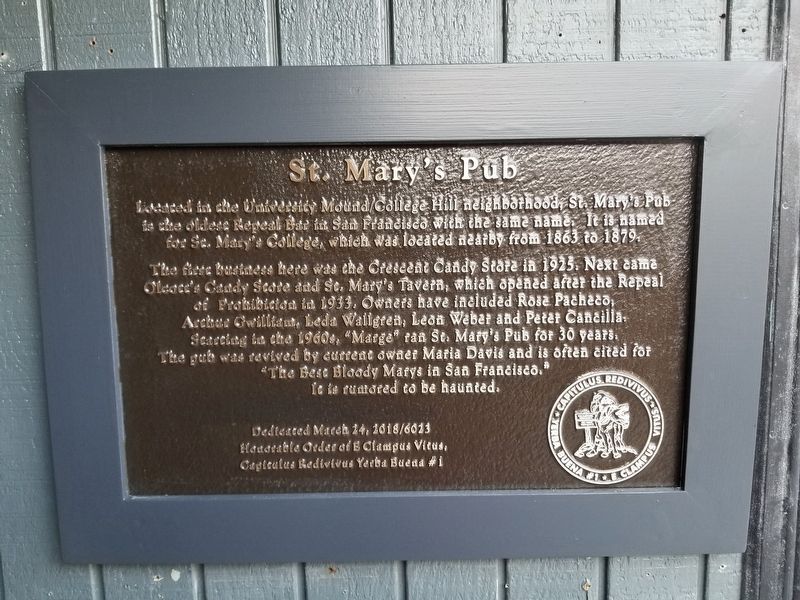 St. Mary's Pub Marker. Click for full size. St. Mary's Pub Marker image. Click for full size.