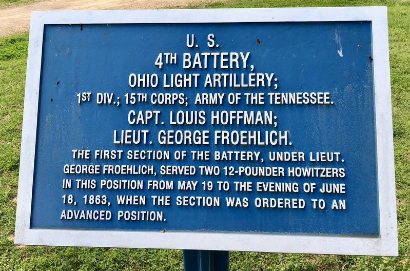 U.S. 4th Battery, Ohio Light Artillery; Marker image. Click for full size.