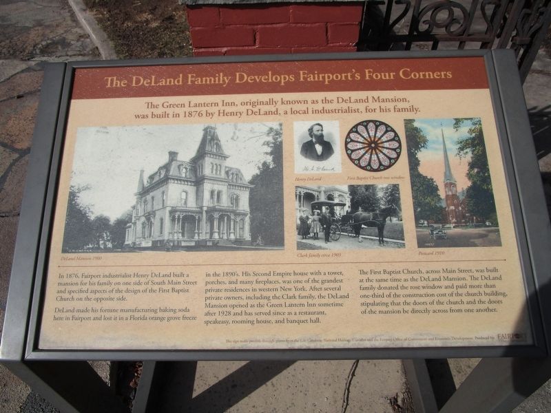 The DeLand Family Develops Fairport's Four Corners Marker image. Click for full size.