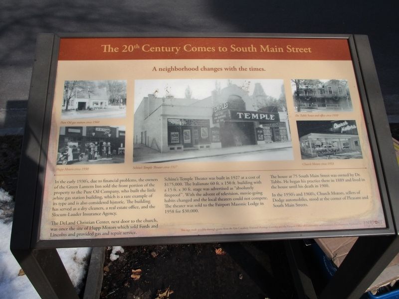 The 20th Century Comes to South Main Street Marker image. Click for full size.