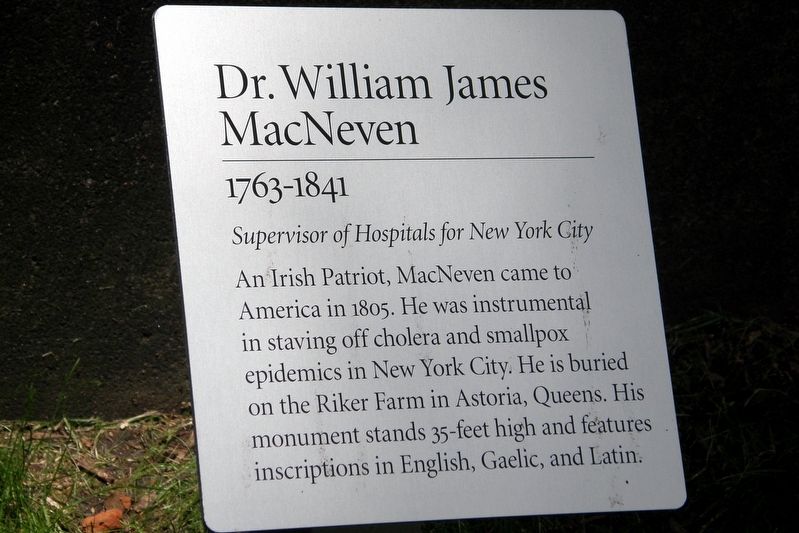Dr. William James MacNeven Marker image. Click for full size.