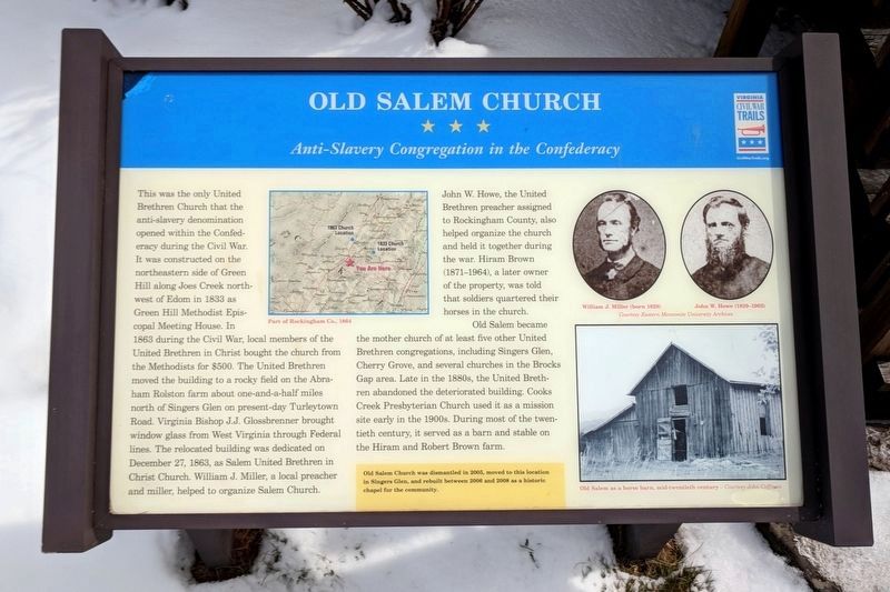 Old Salem Church Marker image. Click for full size.