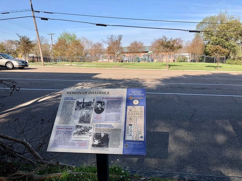 Women of Influence Marker looking west towards the Yazoo River & Louisiana. image. Click for full size.