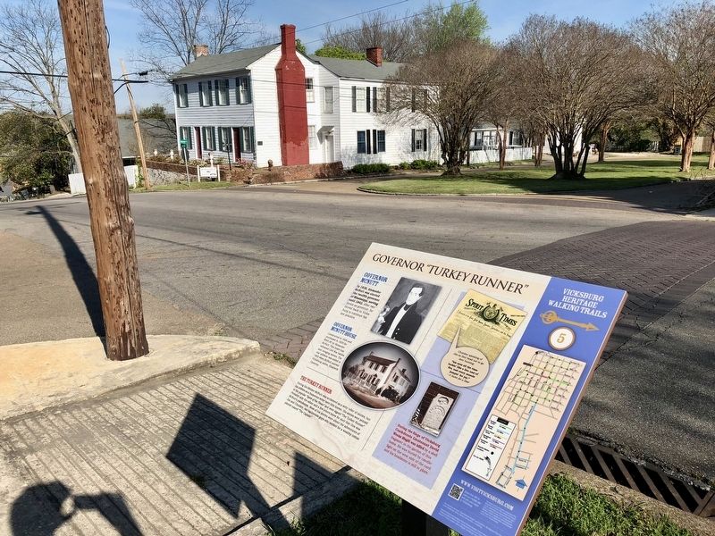 Governor "Turkey Runner" marker with McNutt house in background.. Click for full size. Governor "Turkey Runner" marker with McNutt house in background. image. Click for full size.