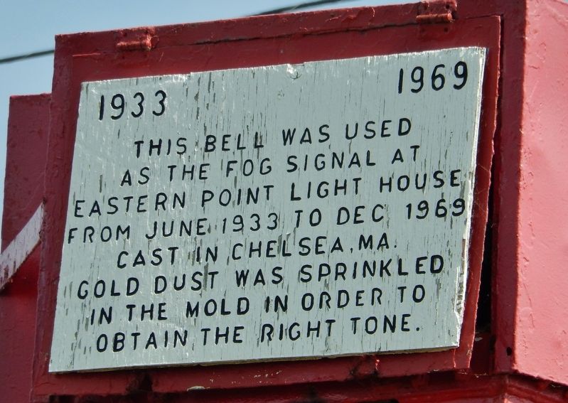 Eastern Point Lighthouse Fog Bell Marker image. Click for full size.