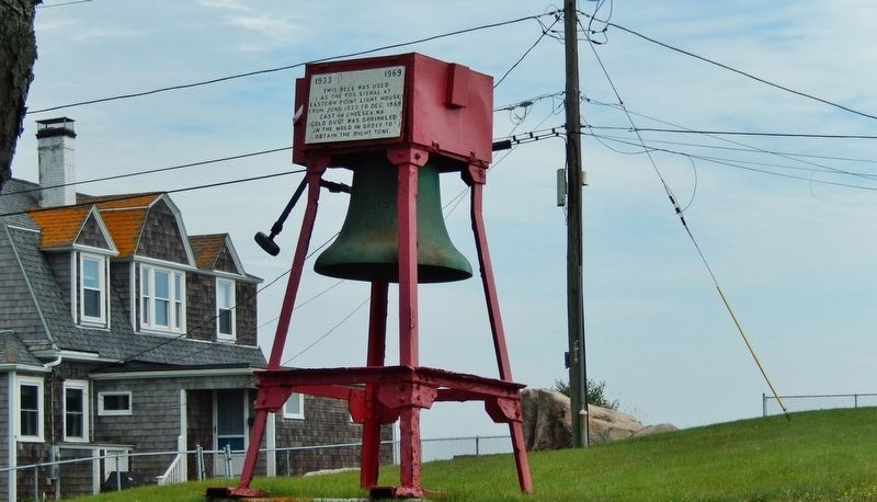 Eastern Point Lighthouse Fog Bell Marker (<i>wide view</i>) image. Click for full size.