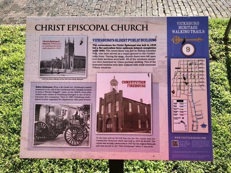 City of Vicksburg Heritage Walking Trail marker about the Christ Episcopal Church. image. Click for full size.