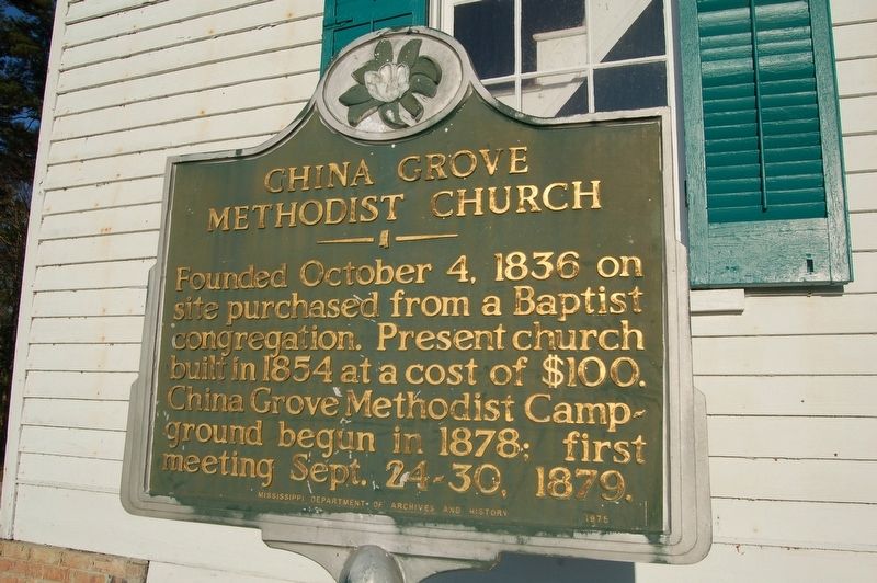 China Grove Methodist Church Marker image. Click for full size.