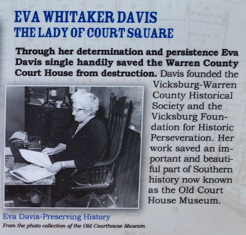 Clip from the Women of Influence marker (#3) on Eva Whitaker Davis. image. Click for full size.