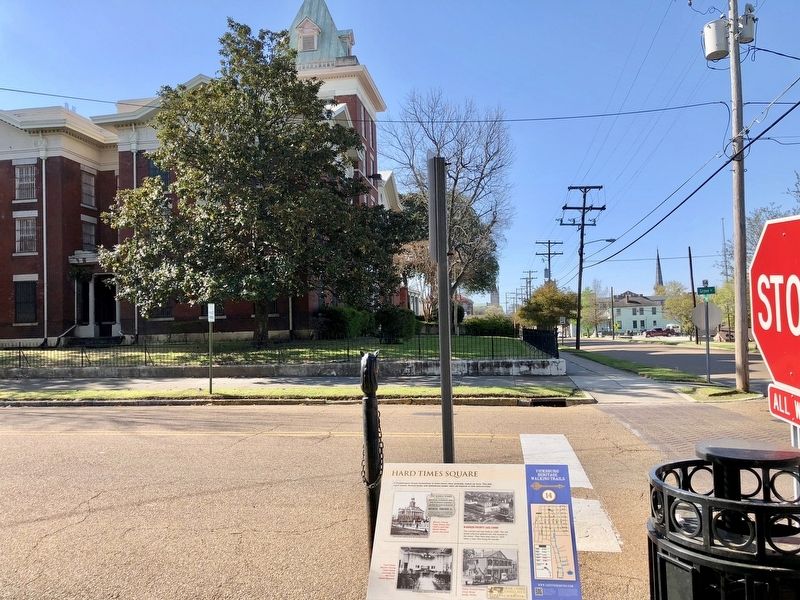 View from marker towards location of Warren County Jail. image. Click for full size.