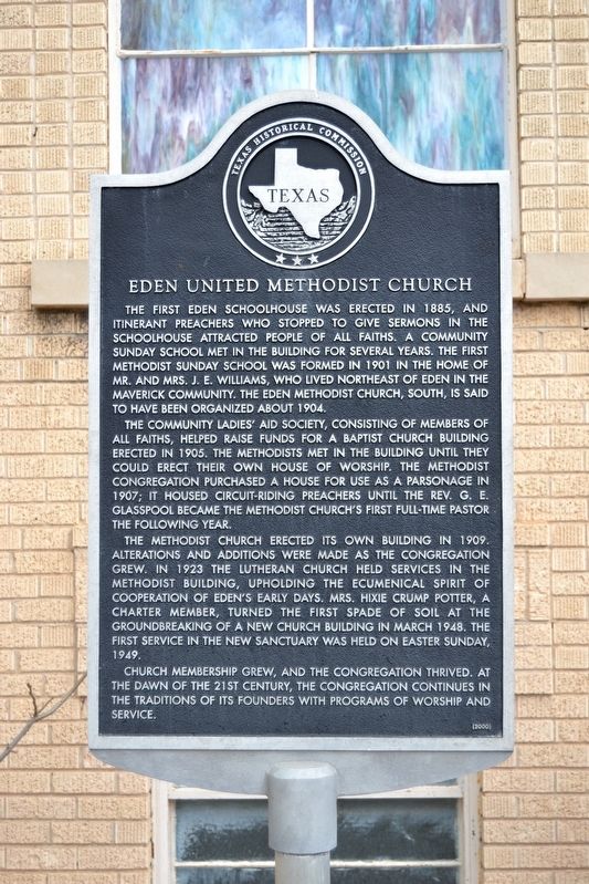 Eden United Methodist Church Marker image. Click for full size.