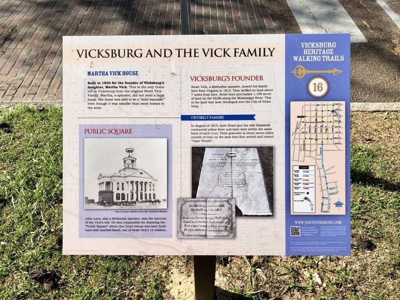 Vicksburg and the Vick Family Marker image. Click for full size.