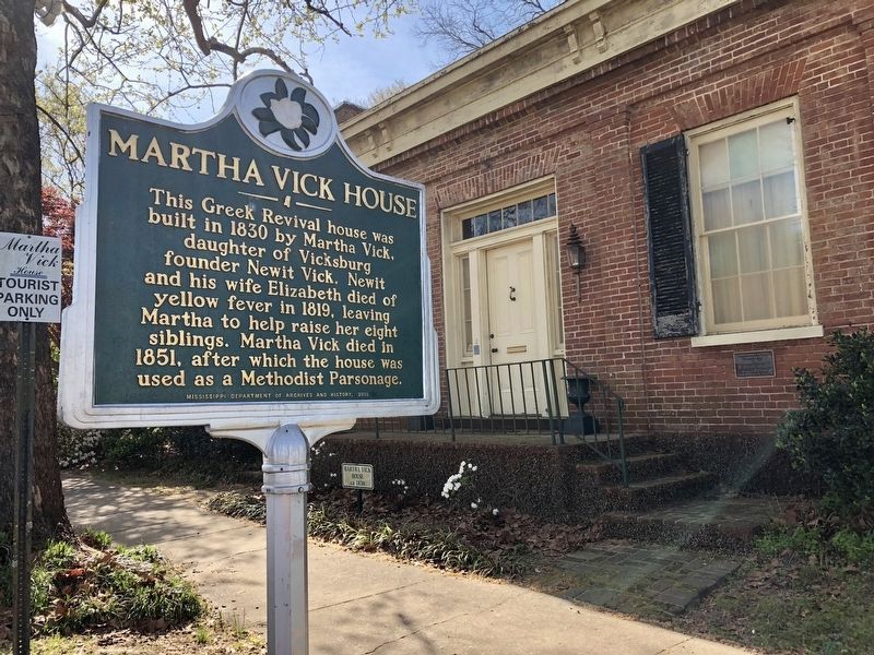A Martha Vick House marker near her home. image. Click for full size.