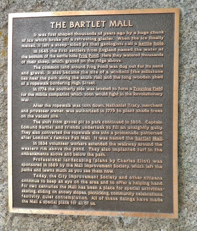 The Bartlet Mall Marker image. Click for full size.