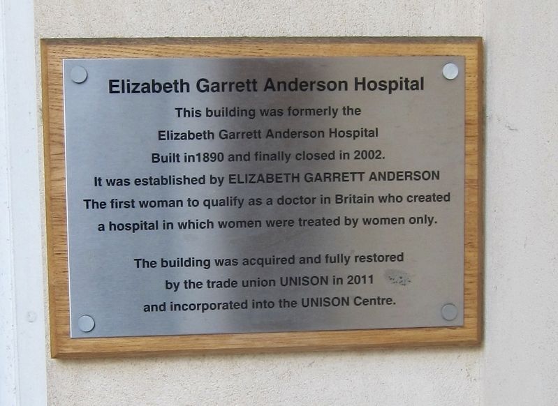 Elizabeth Garrett Anderson Hospital Marker image. Click for full size.