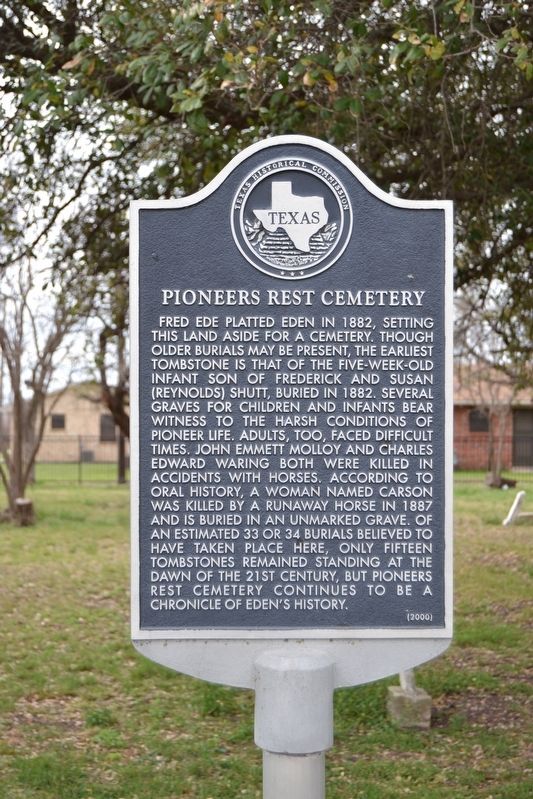 Pioneers Rest Cemetery Marker image. Click for full size.