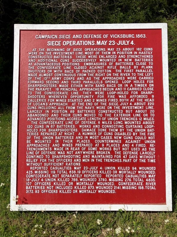 Siege Operations, May 23-July 4. Marker image. Click for full size.