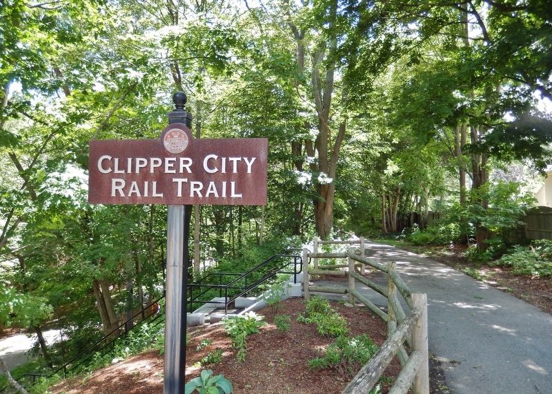 Clipper City Rail Trail Sign (<i>near marker</i>) image. Click for full size.