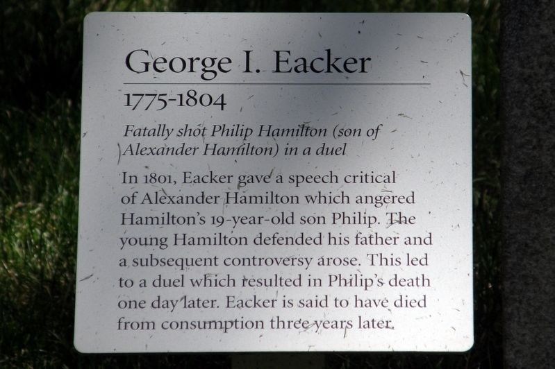 George I. Eacker Marker image. Click for full size.
