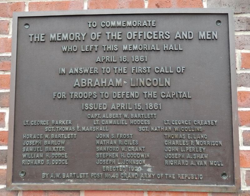The Memory of the Officers and Men Marker image. Click for full size.