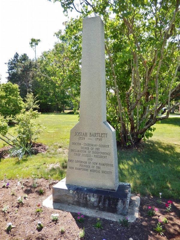 Josiah Bartlett Monument (<i>located near the marker</i>) image. Click for full size.