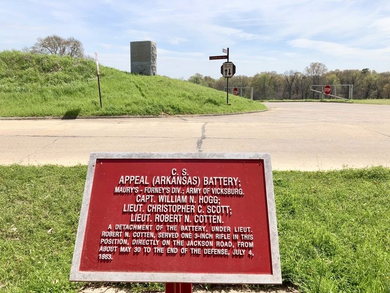 C.S. Appeal (Arkansas) Battery; marker looking east towards Pemberton Avenue. image. Click for full size.