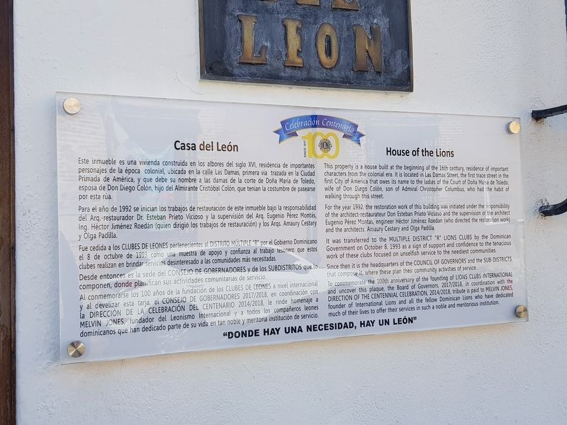 House of the Lions Marker image. Click for full size.