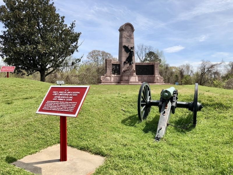 View of marker in front of the Missouri monument.. Click for full size. View of marker in front of the Missouri monument. image. Click for full size.