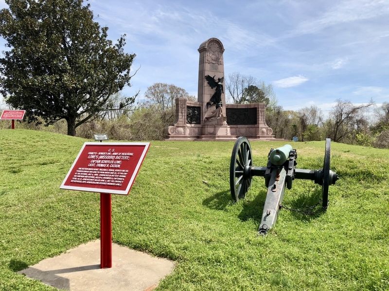 View of marker in front of the Missouri monument. image. Click for full size.