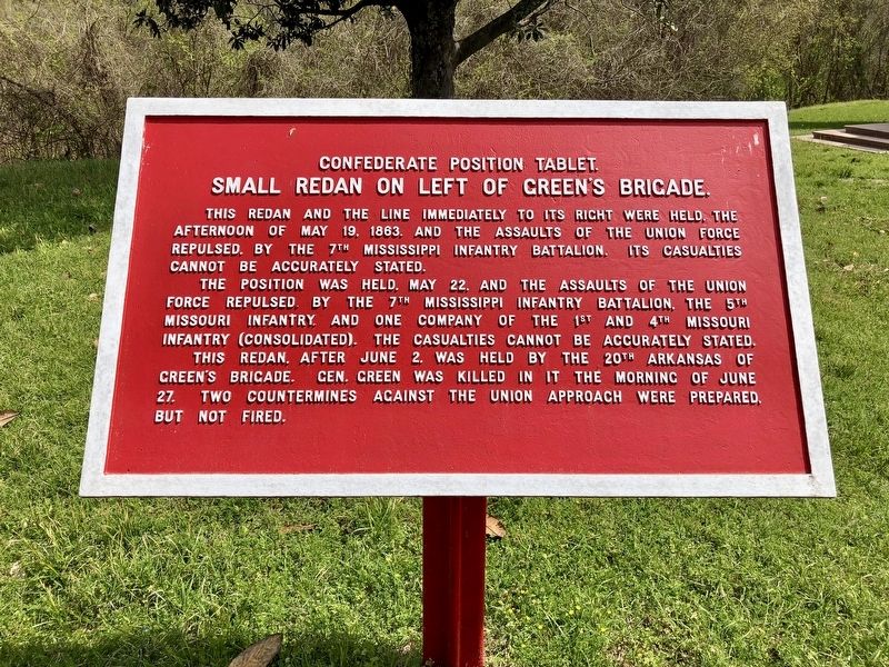 Small Redan on Left of Green's Brigade. Marker. Click for full size. Small Redan on Left of Green's Brigade. Marker image. Click for full size.