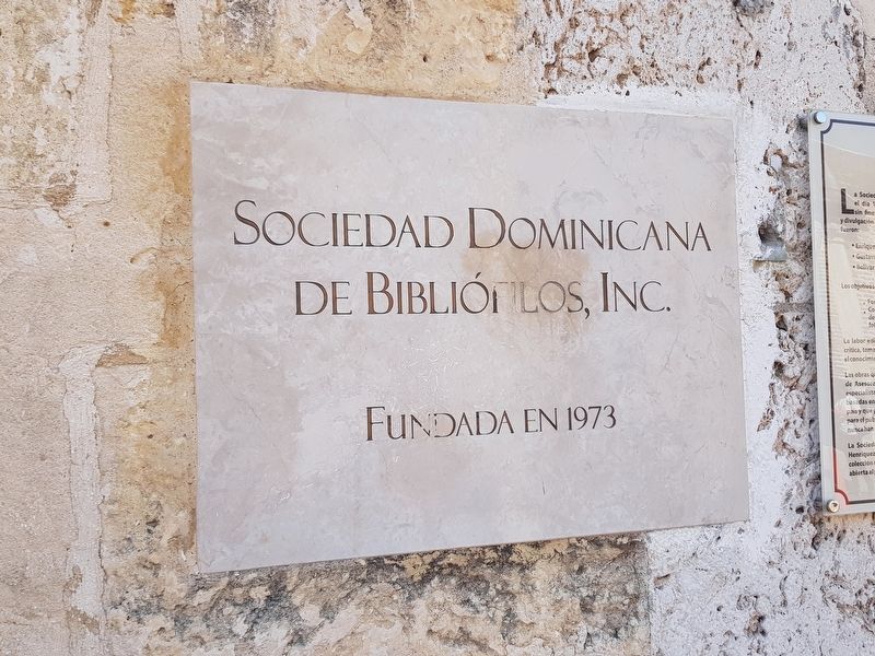 The Dominican Society of the Bibliophiles House dedication stone image. Click for full size.