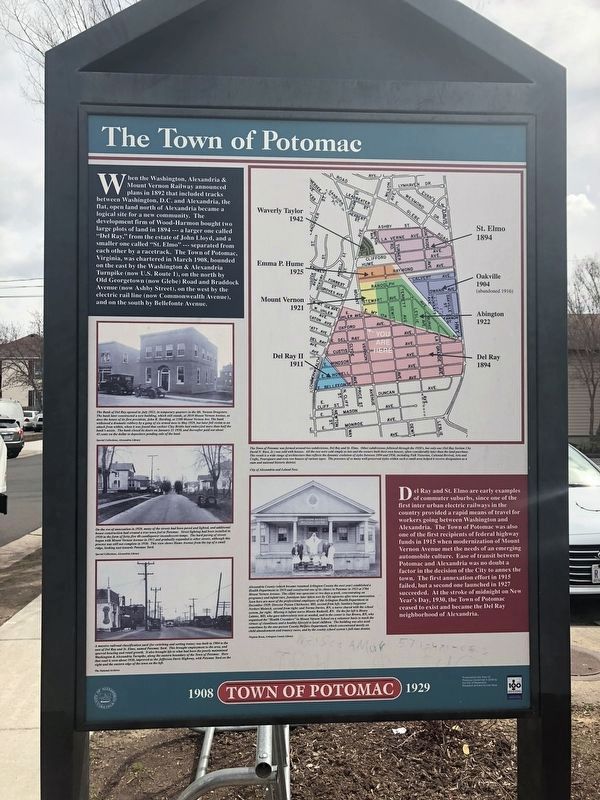 The Town of Potomac side of the marker image. Click for full size.