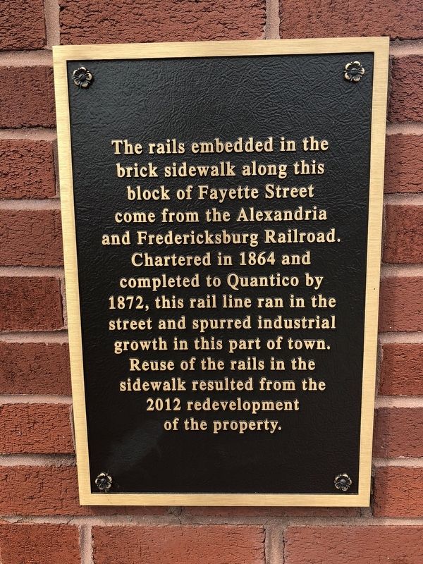 Alexandria and Fredericksburg Railroad Marker image. Click for full size.