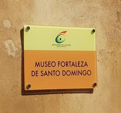 An informational sign for The Fortress of Santo Domingo image. Click for full size.
